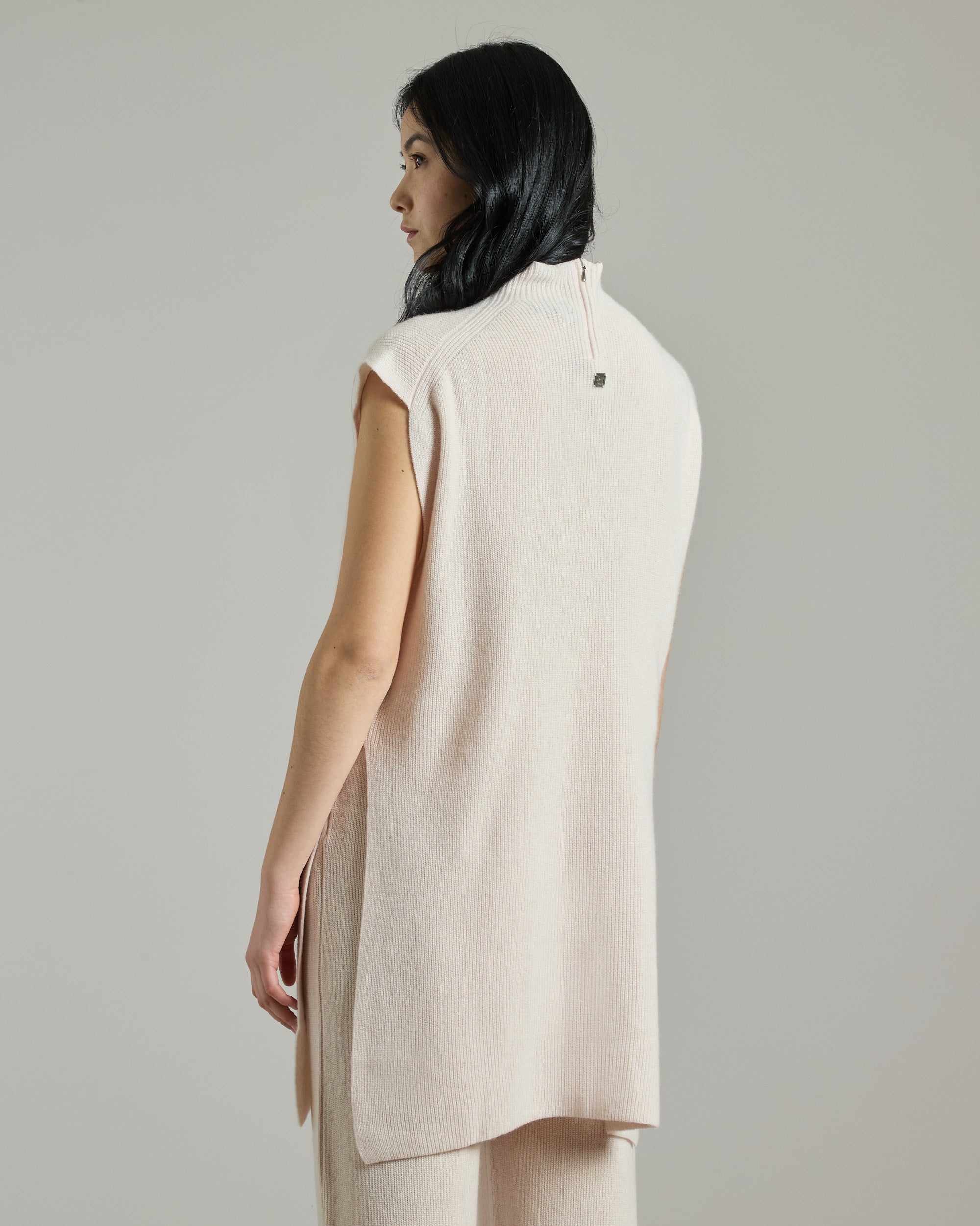 Long Mock Neck Top in Kid Cashmere