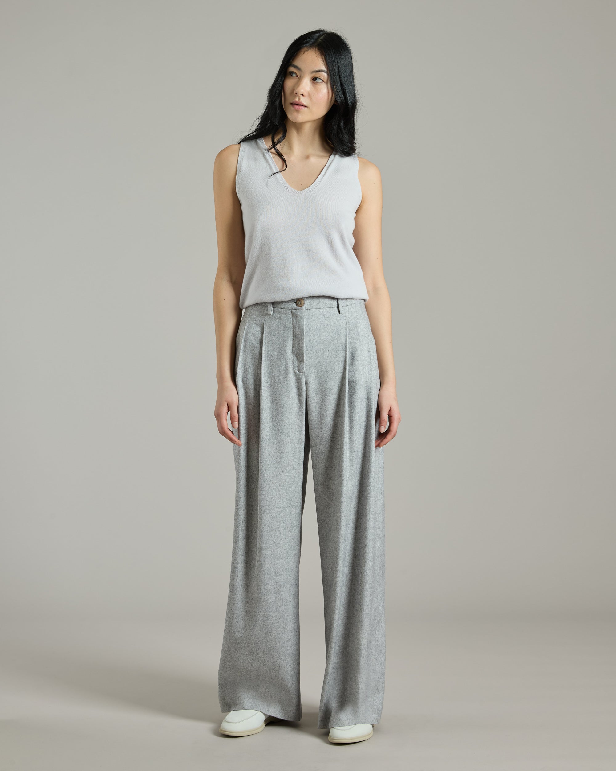 Gray Cashmere and Silk Pants