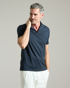 Jersey Polo shirt in blue