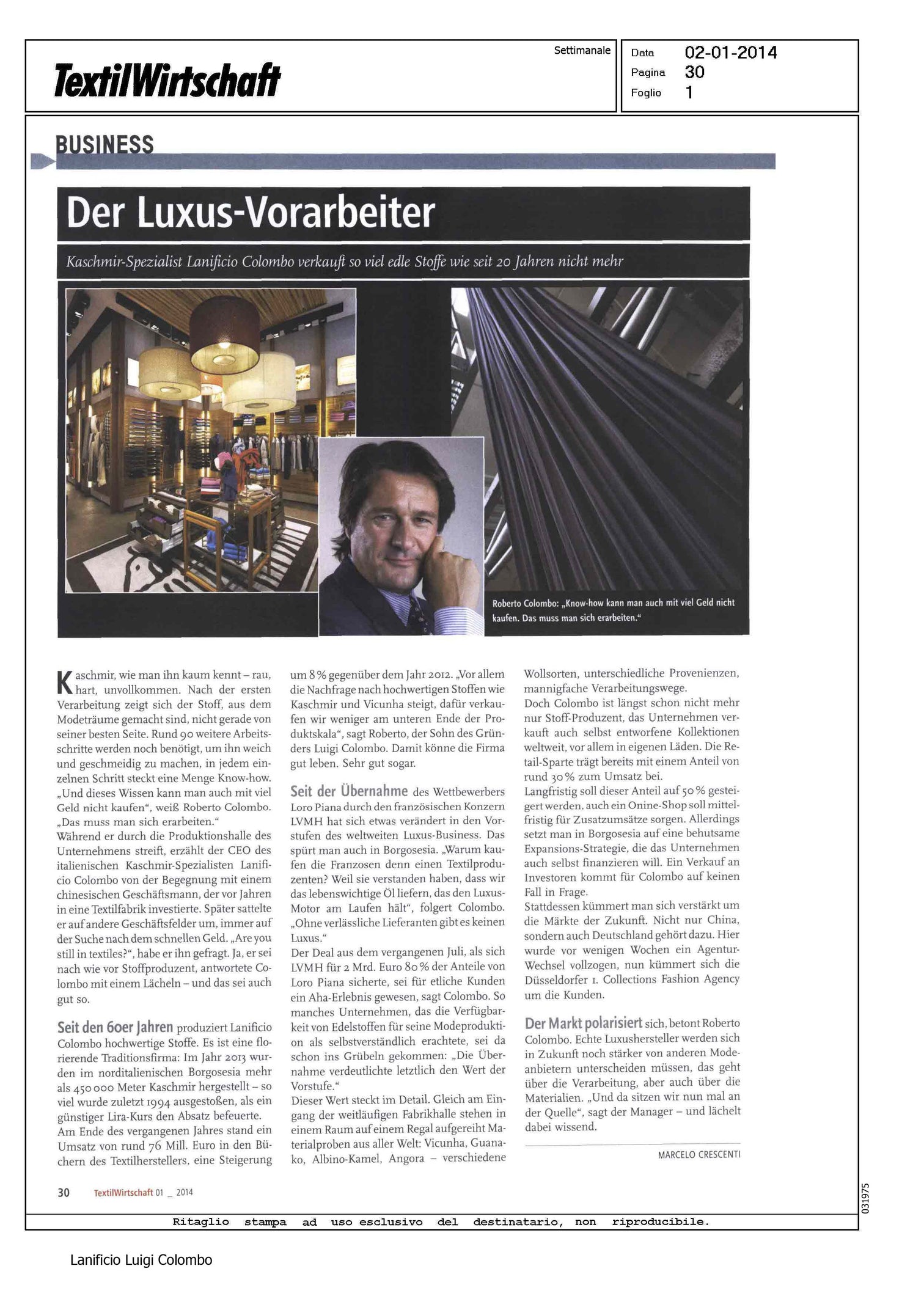 TextilWirtschaft - Der Luxus-Vorarbeiter