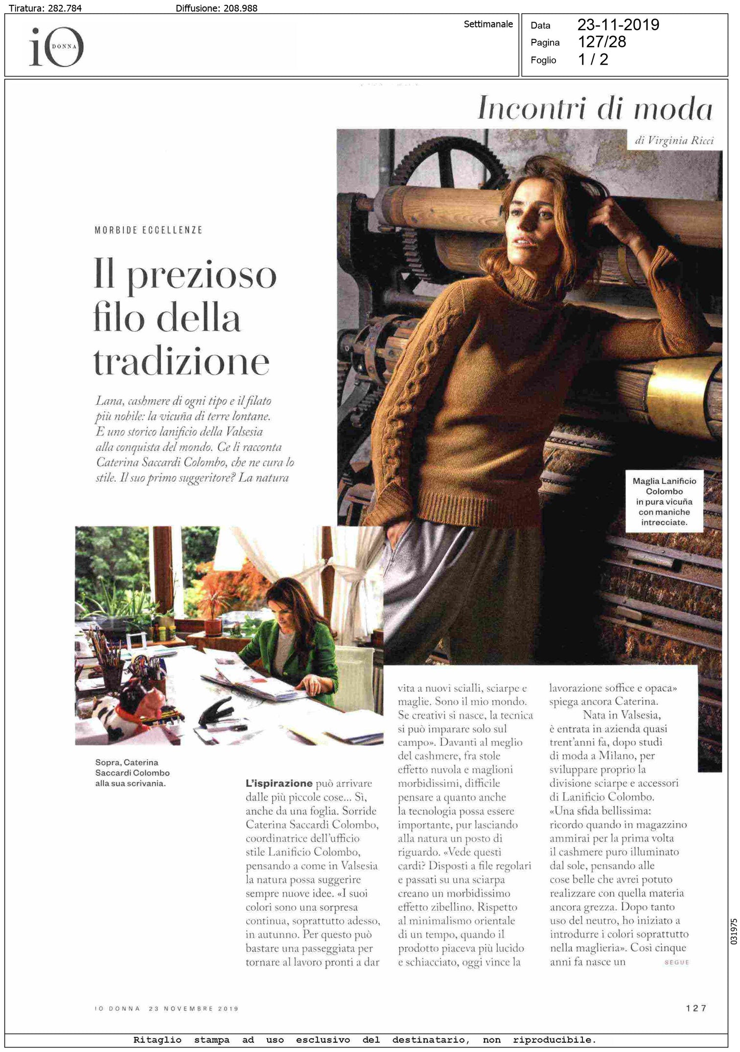 IO DONNA - IL PREZIOSO FILO DELLA TRADIZIONE