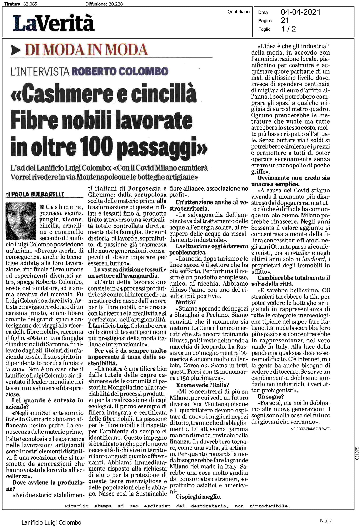 LA VERITA' - CASHMERE E CINCILLA' FIBRE LAVORATE IN OLTRE 100 PASSAGGI