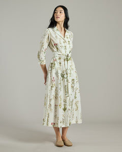 Cotton and Silk Herbarium Print Dress