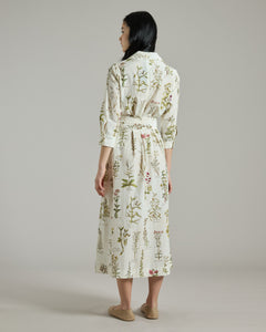 Cotton and Silk Herbarium Print Dress