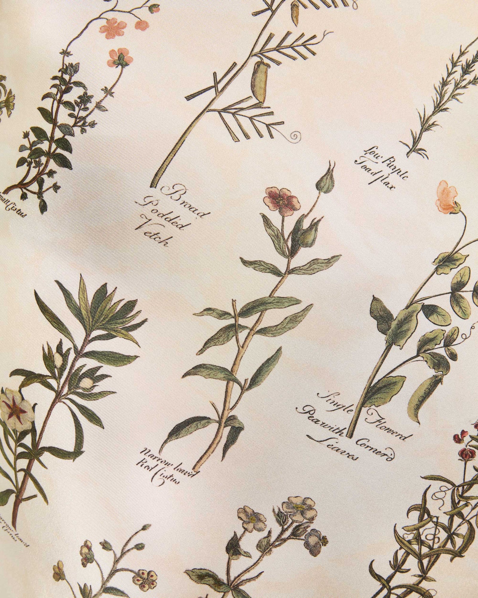 Herbarium-print dress in pure silk 4