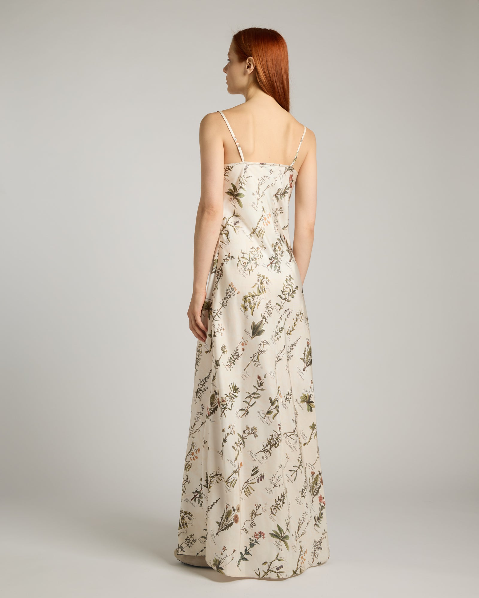 Herbarium-print dress in pure silk 5