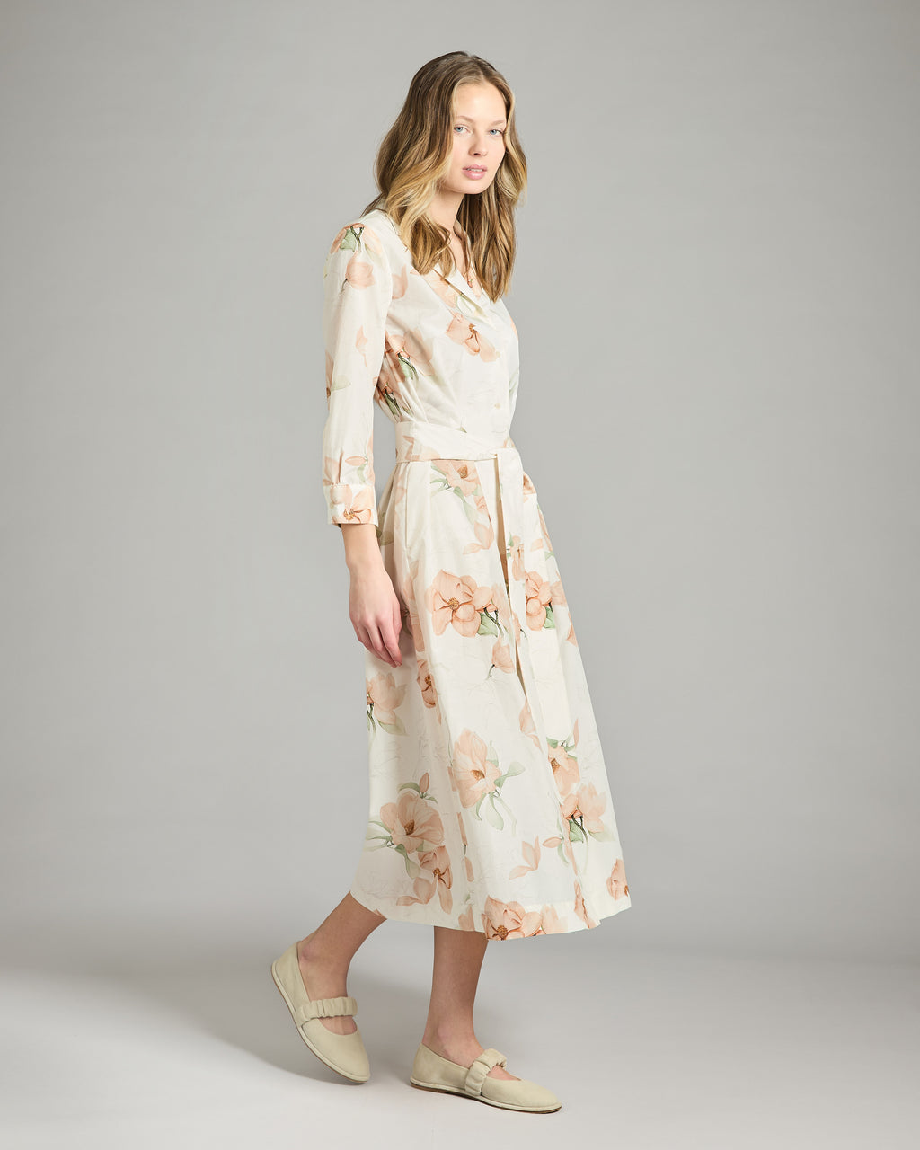 Printed silk and cotton chemisier