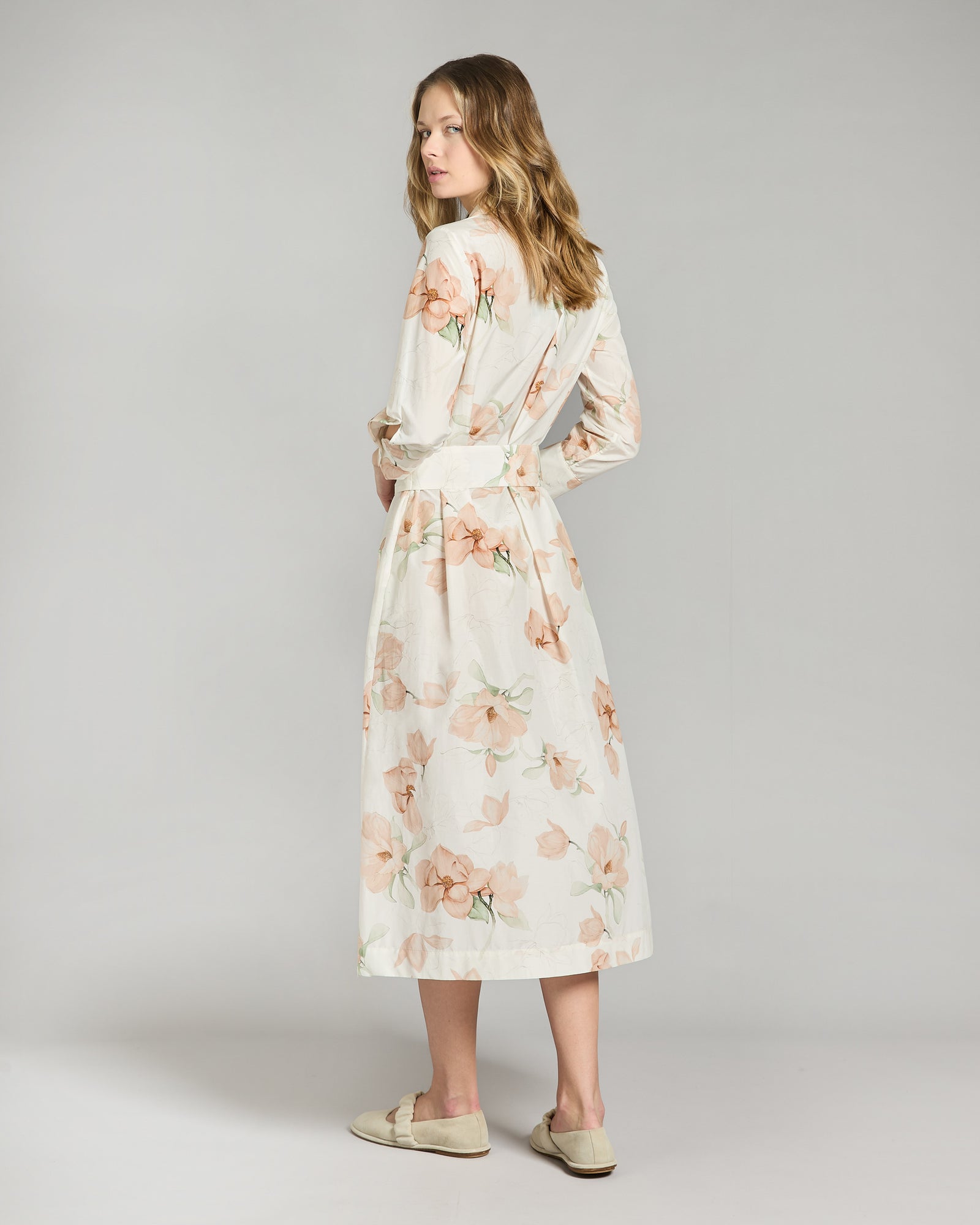 Printed silk and cotton chemisier