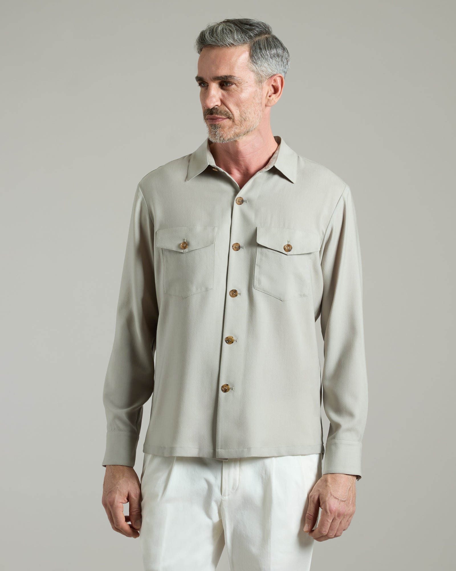 Cashmere 4.0 Elfenbeinfarbenes Reliance-Shirt