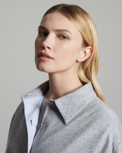 Shirt Jacket in grey cashmere fleece 4