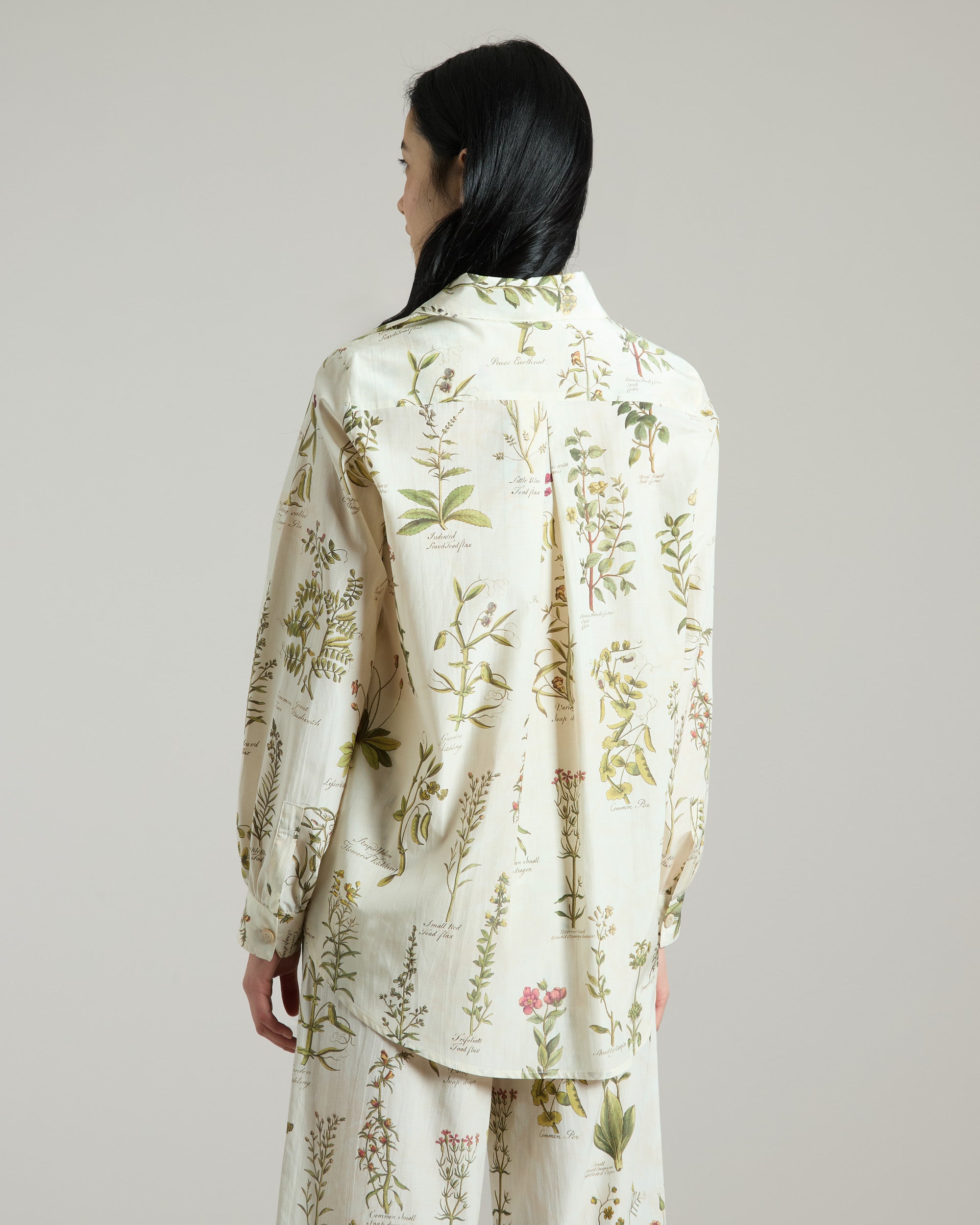 Cotton and Silk Herbarium Print Shirt