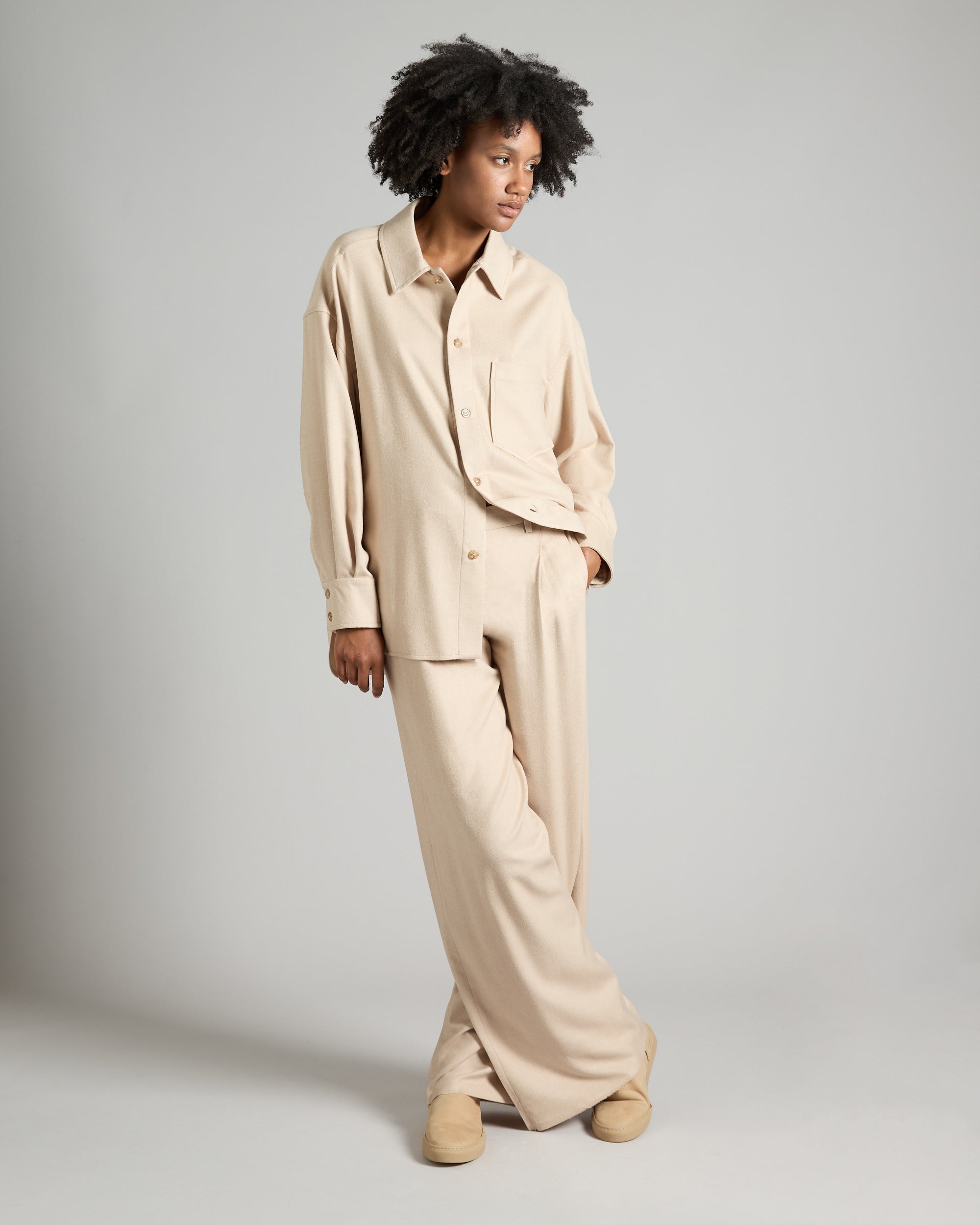 Beige Touch Cashmere Blouse 2