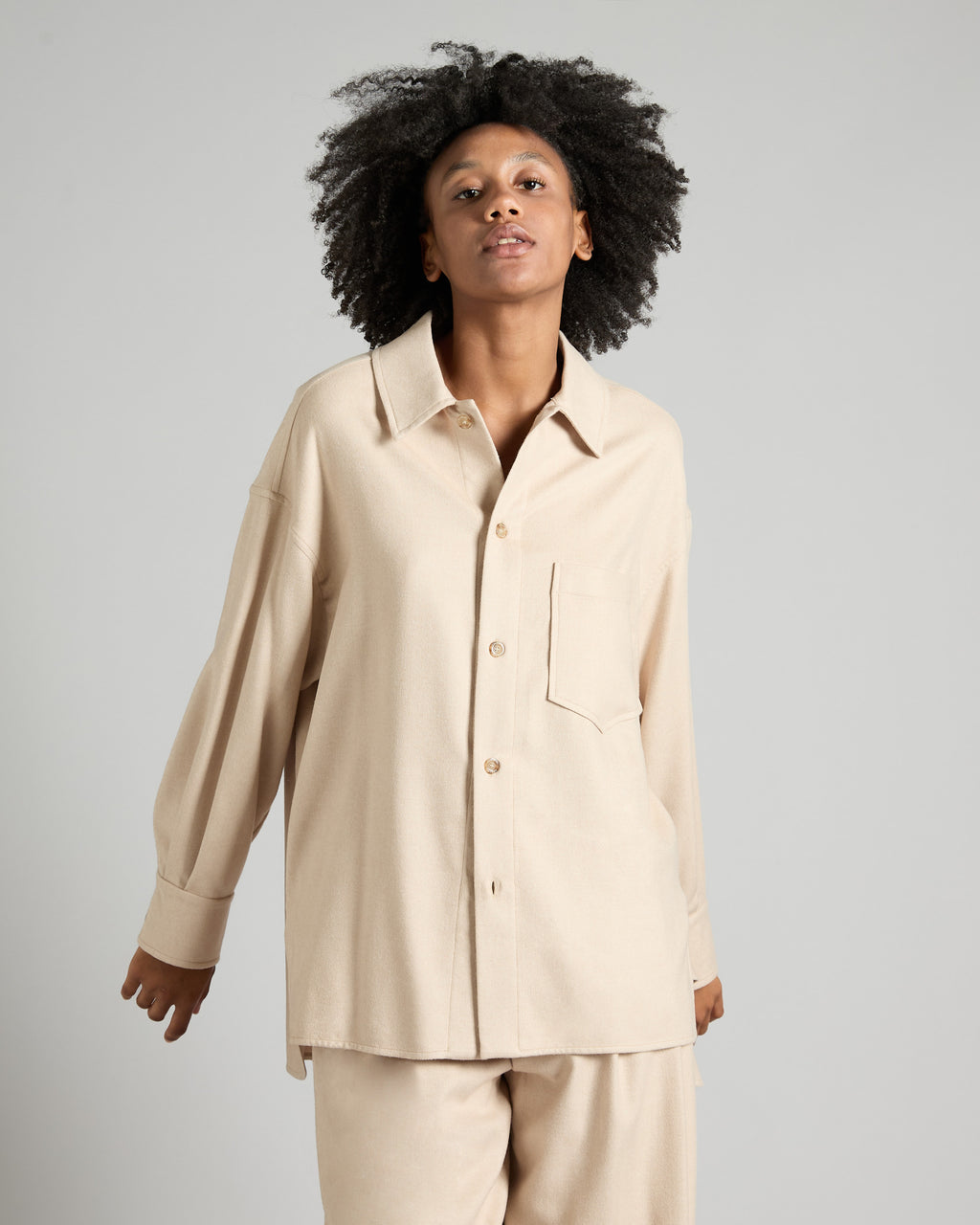 Beige Touch Cashmere Blouse