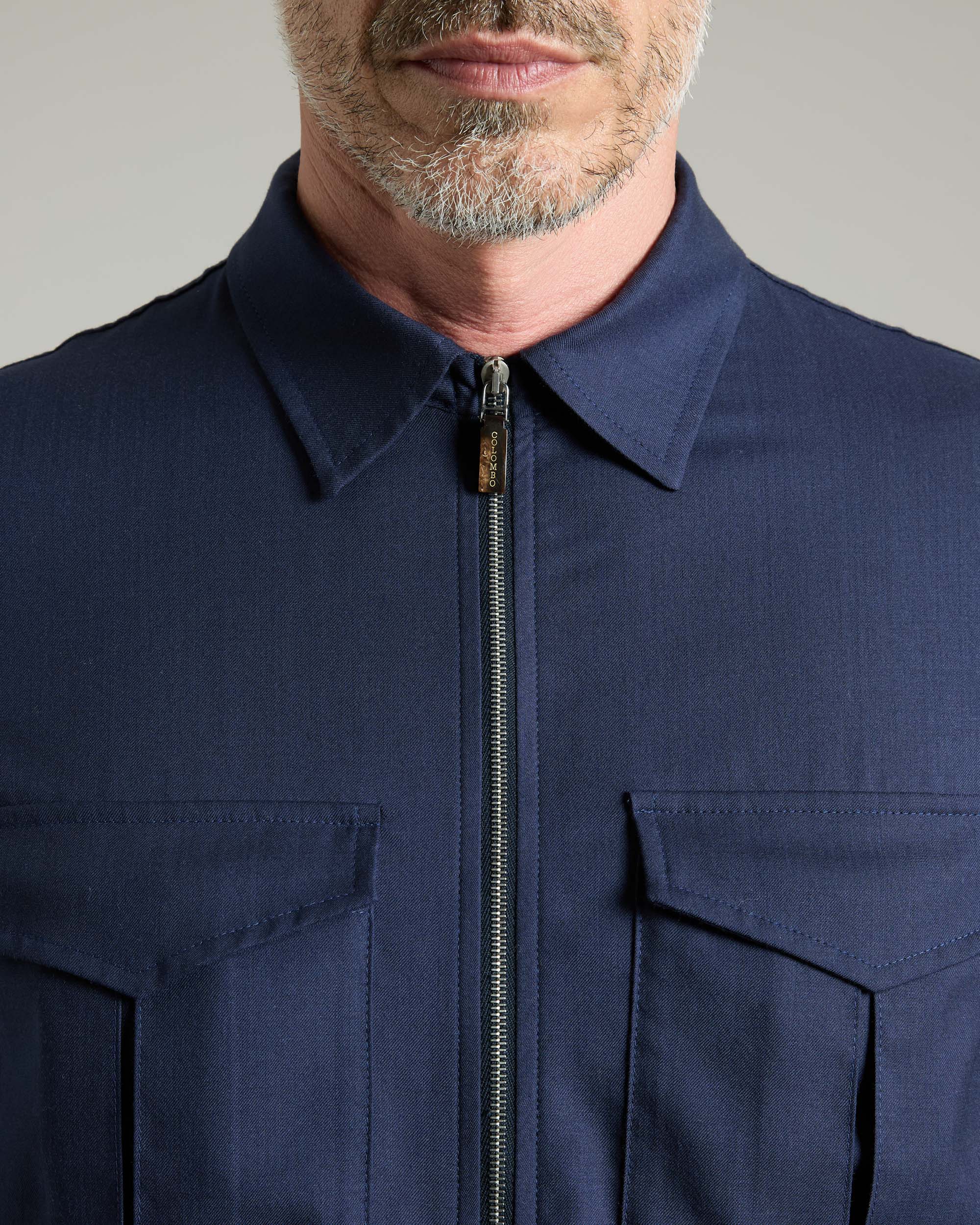 Navy cashmere 4.0 zipped jacket