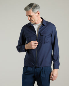 Giubbino ZIP in cashmere 4.0 blu