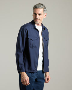 Navy cashmere 4.0 zipped jacket