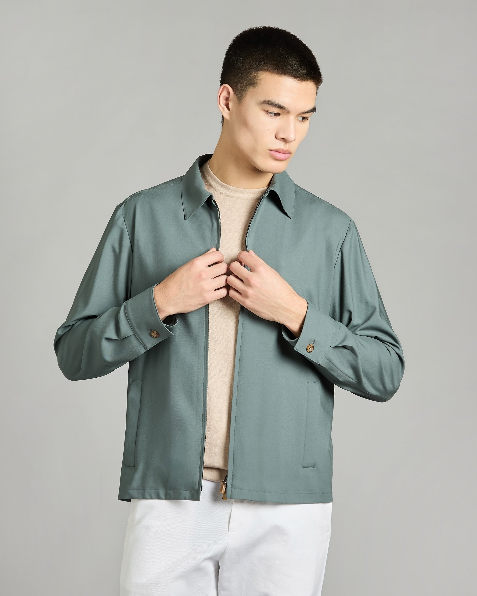 Green kid wool 12.8 overshirt