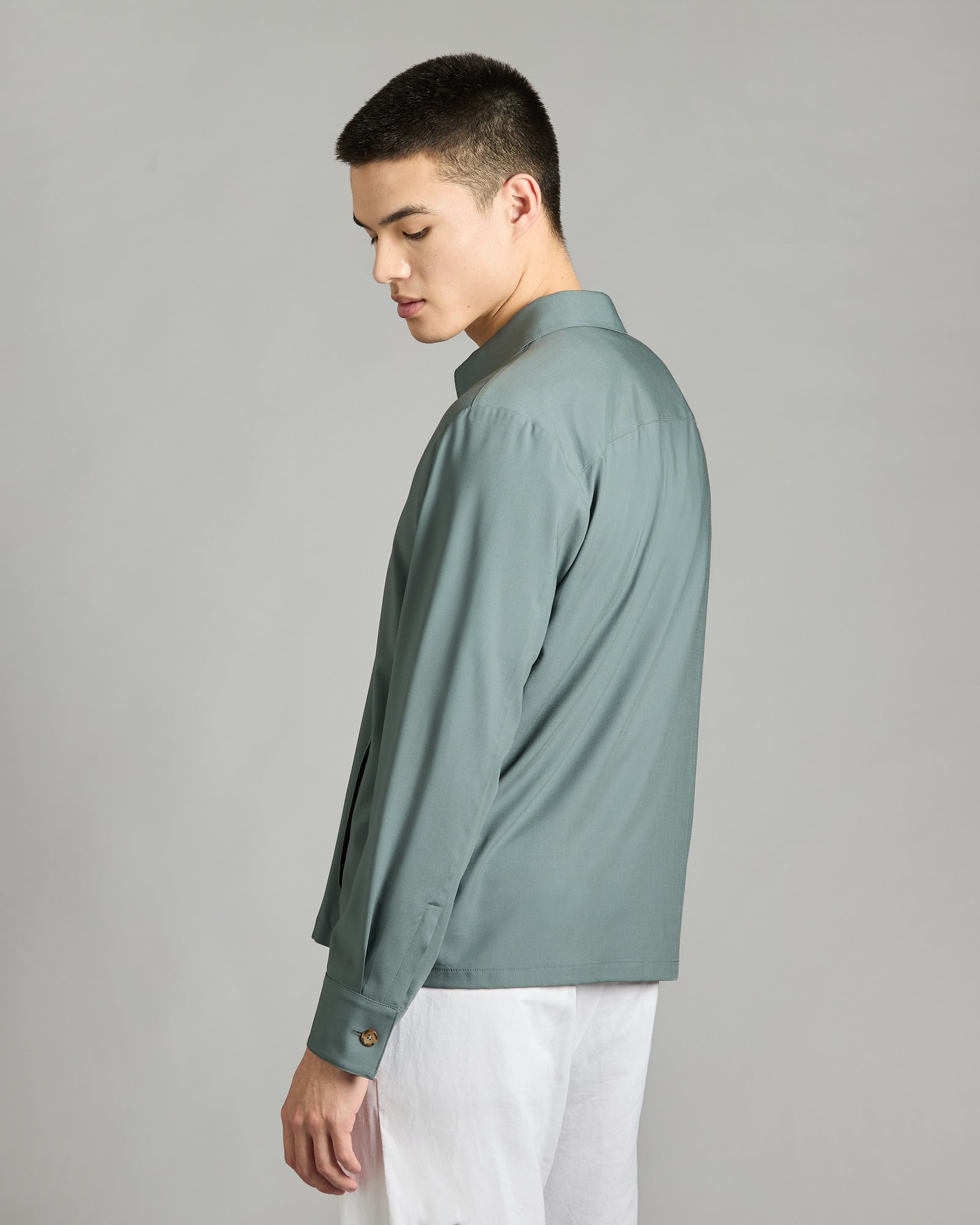 Green kid wool 12.8 overshirt