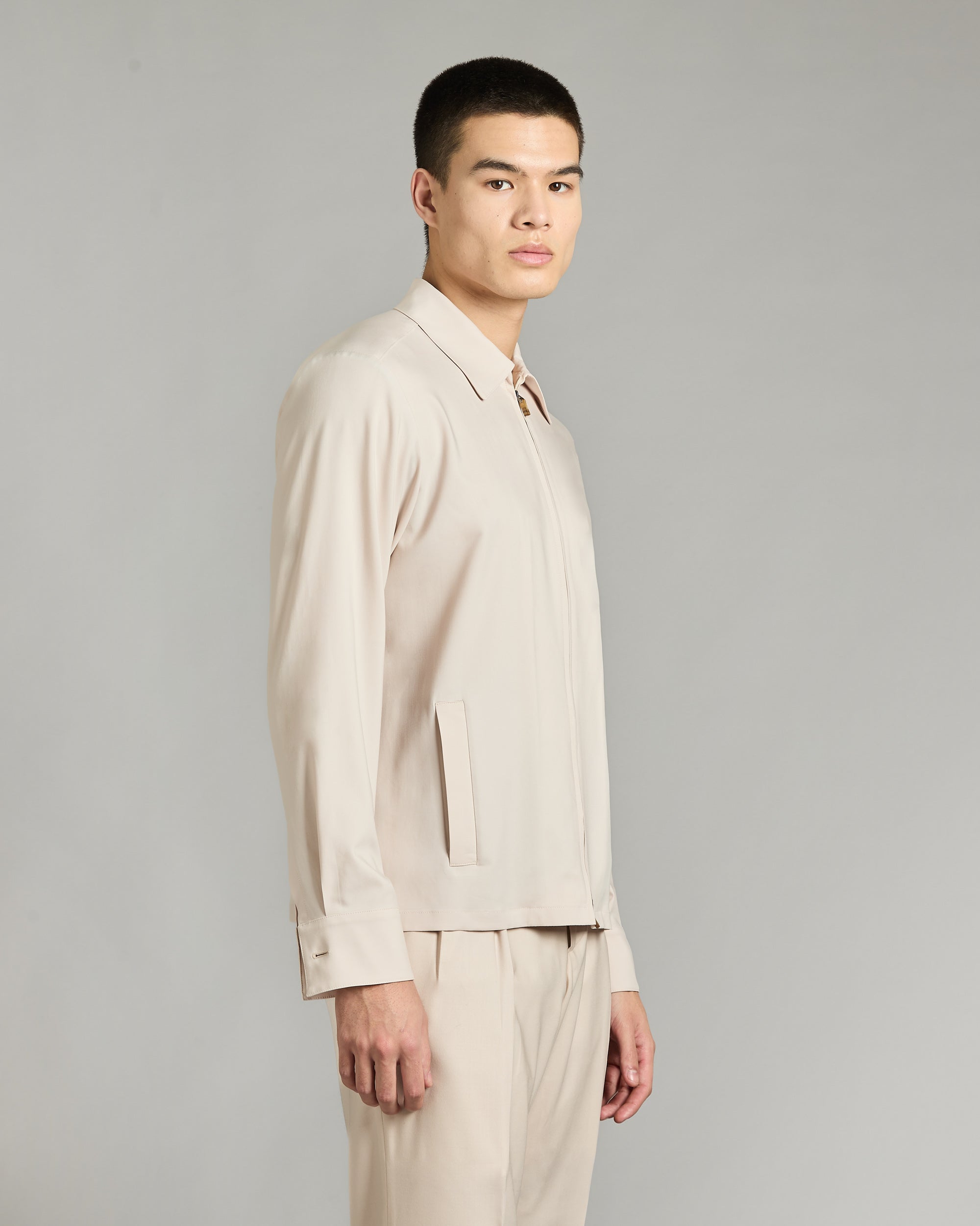 Overshirt in cream kid wool 12.8