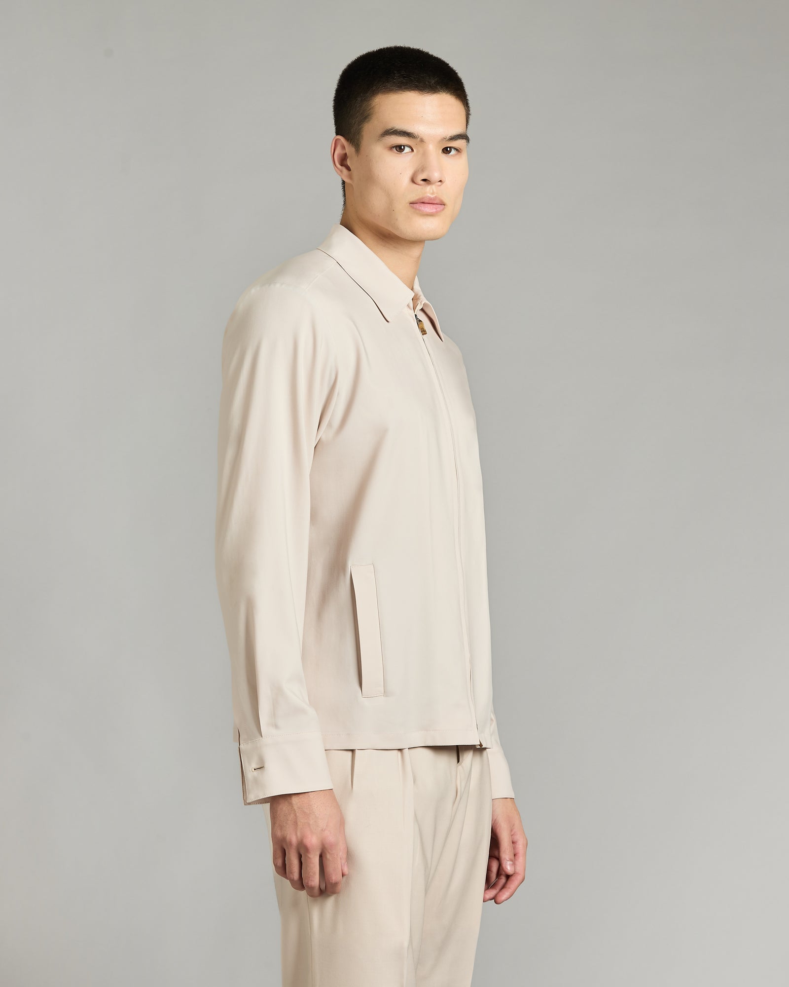Overshirt in cream kid wool 12.8