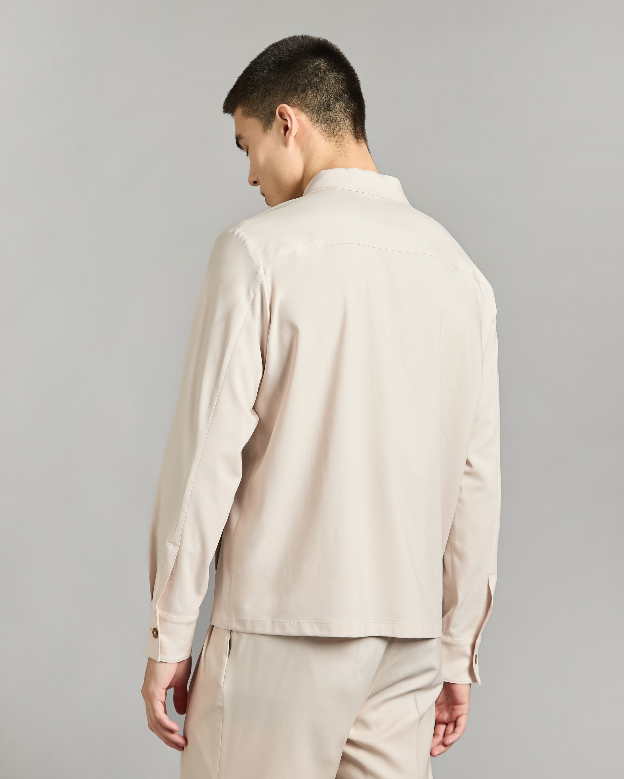 Overshirt in cream kid wool 12.8