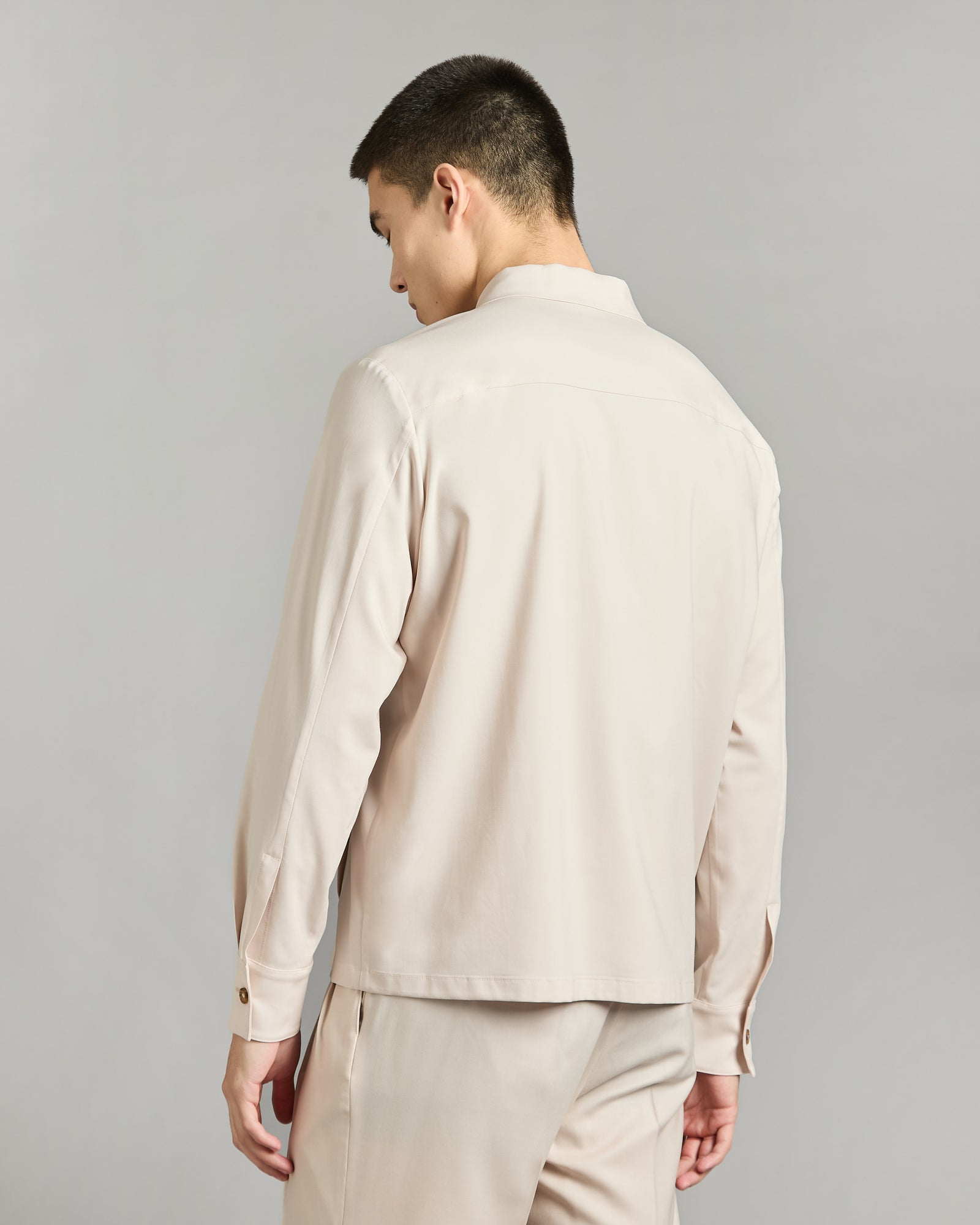 Overshirt in cream kid wool 12.8