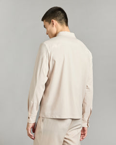 Overshirt in cream kid wool 12.8