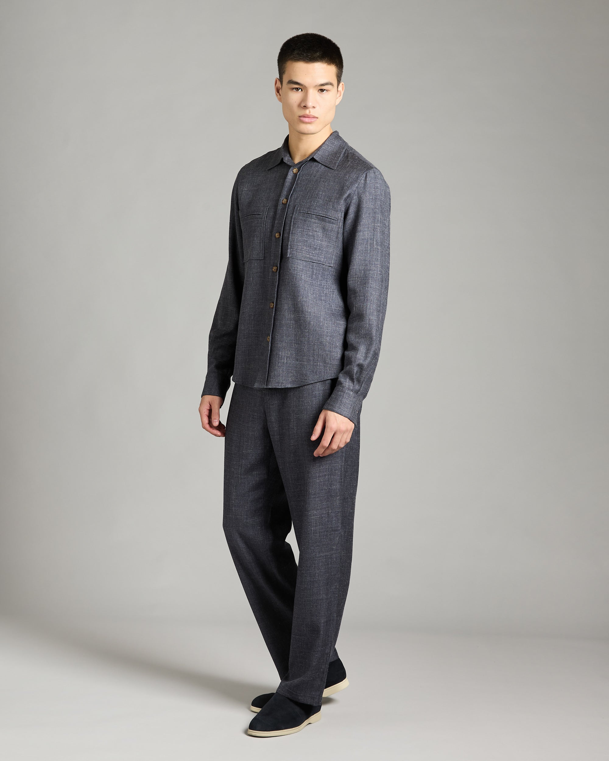 Denim Blue Cashmere Waves shirt