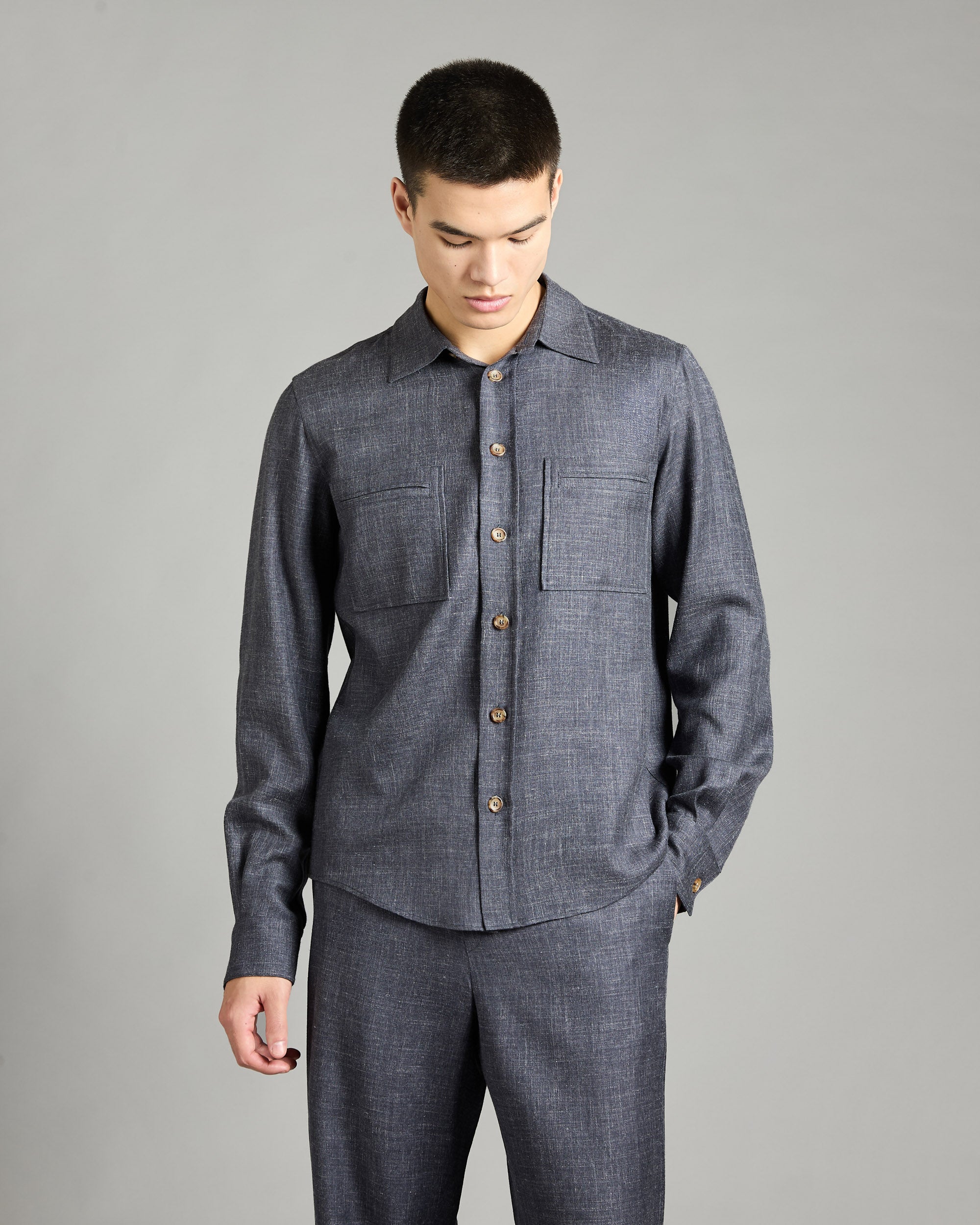 Denim Blue Cashmere Waves shirt