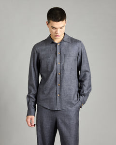 Denim Blue Cashmere Waves shirt