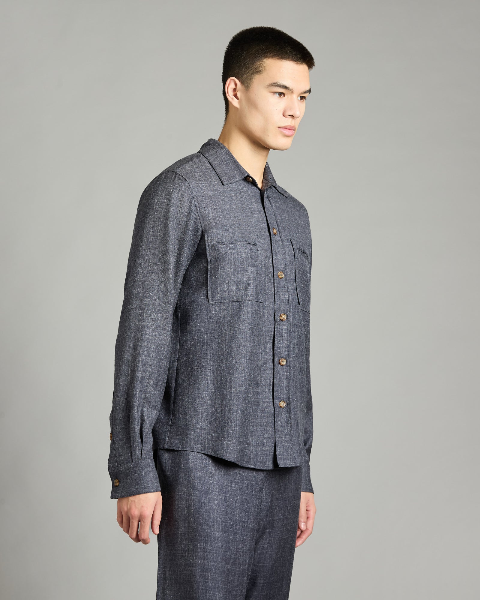 Denim Blue Cashmere Waves shirt