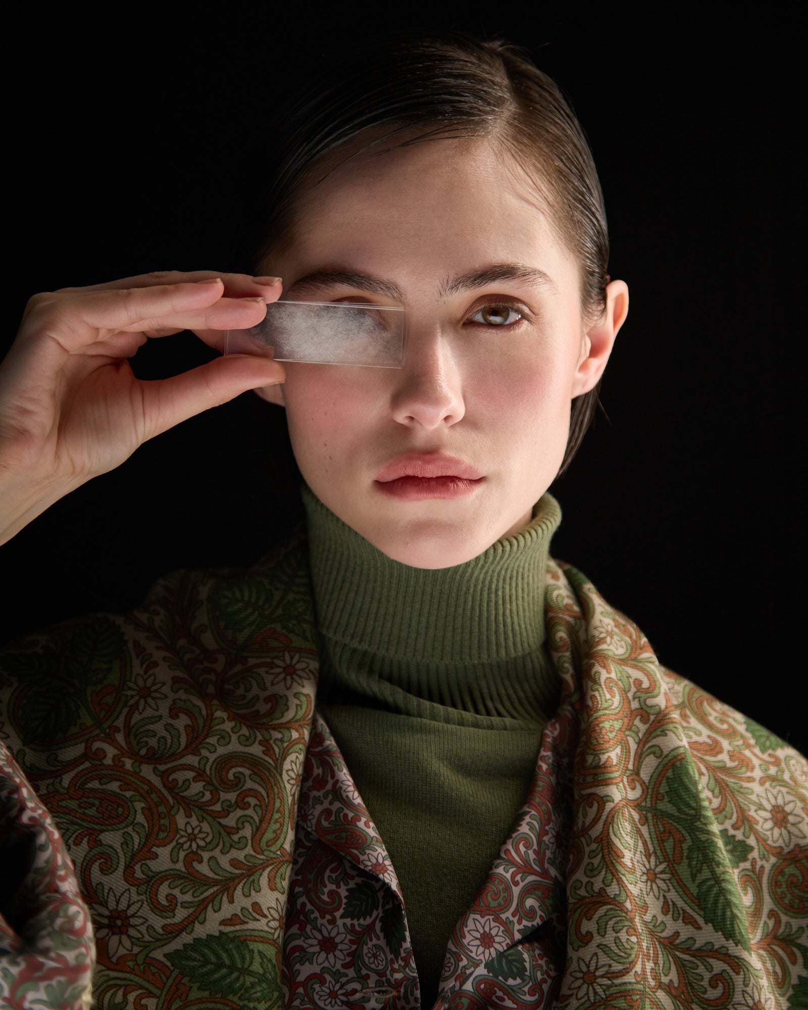 Pure silk shirt with Ortica print