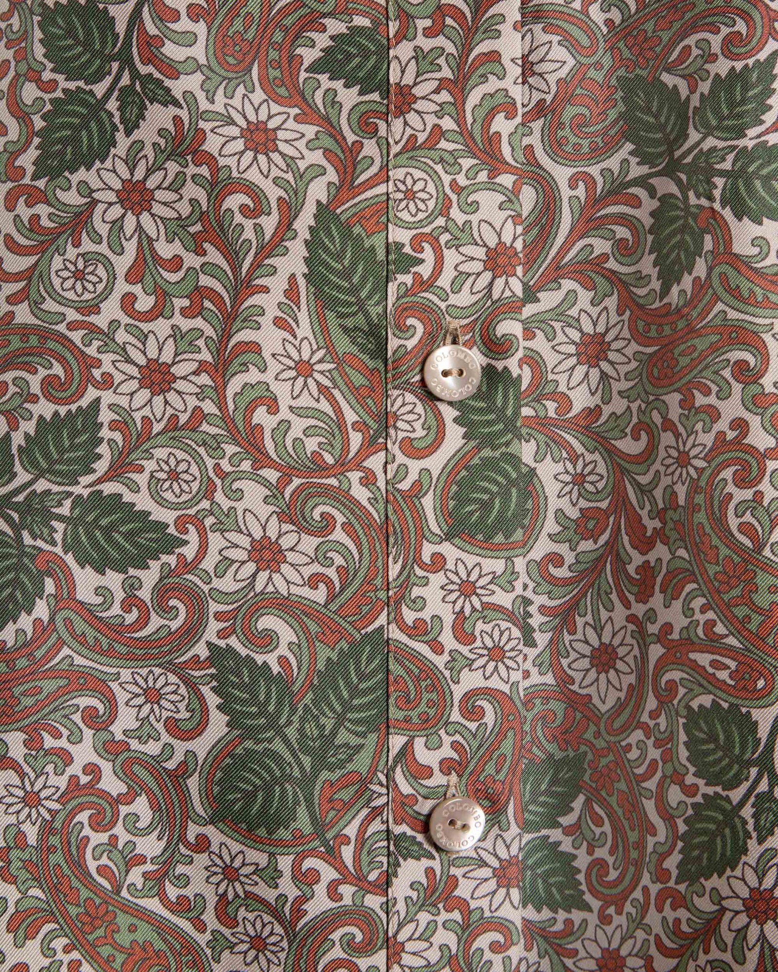 Pure silk shirt with Ortica print 4