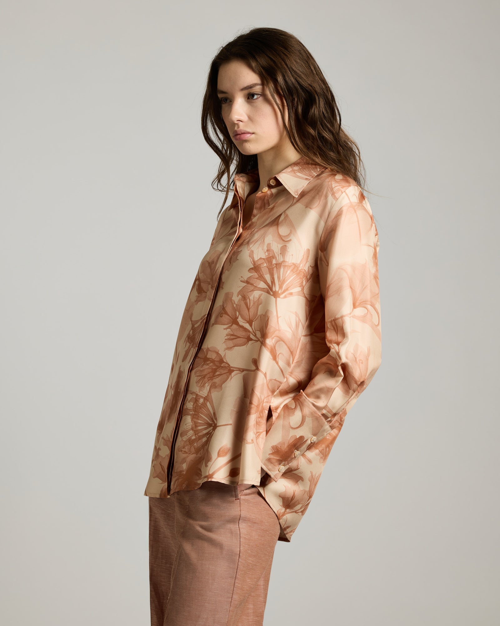 Pure silk shirt with Dandelion print