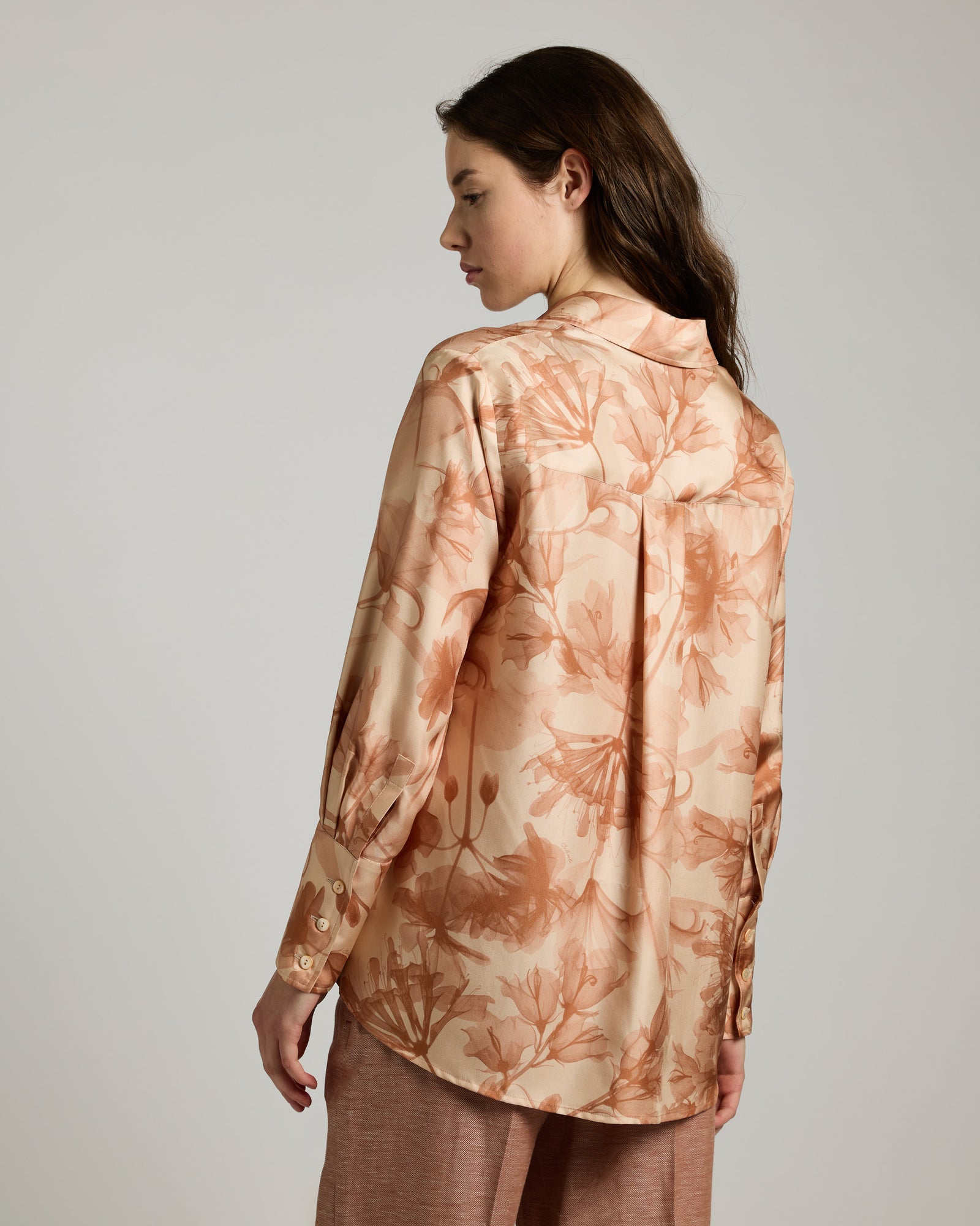 Pure silk shirt with Dandelion print 4