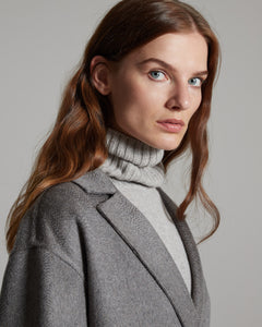 Double melange Grey Cashmere coat 4