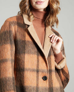 Baby Camel and Mohair checked Coat