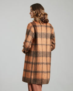 Baby Camel and Mohair checked Coat