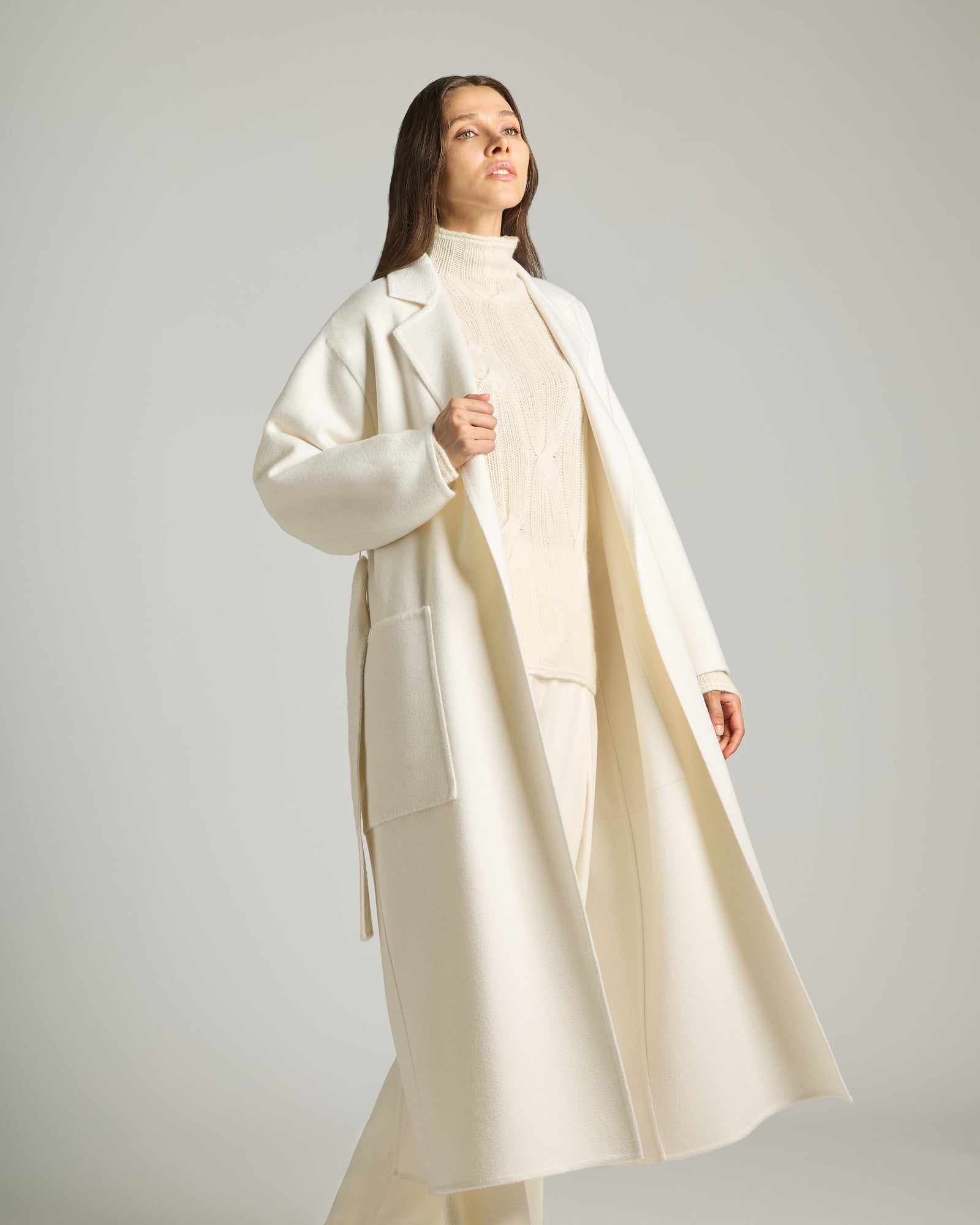 White double cashmere coat 2