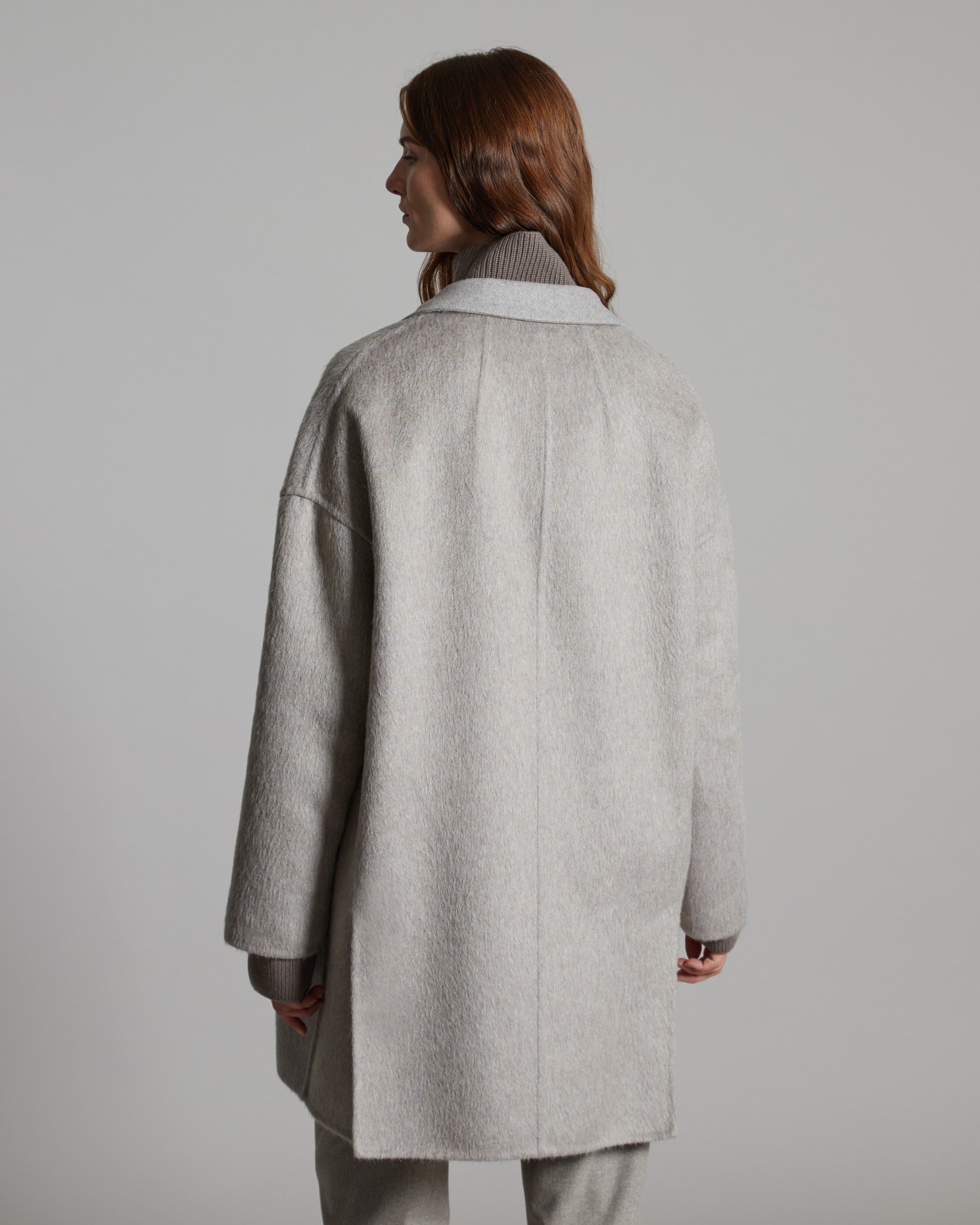 Coat in double face cashmere and mohair 3
