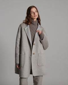 Cappotto in cashmere e angora double