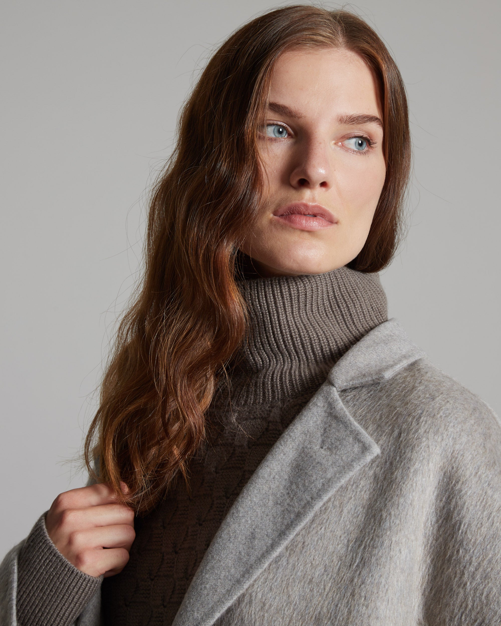 Cappotto in cashmere e angora double