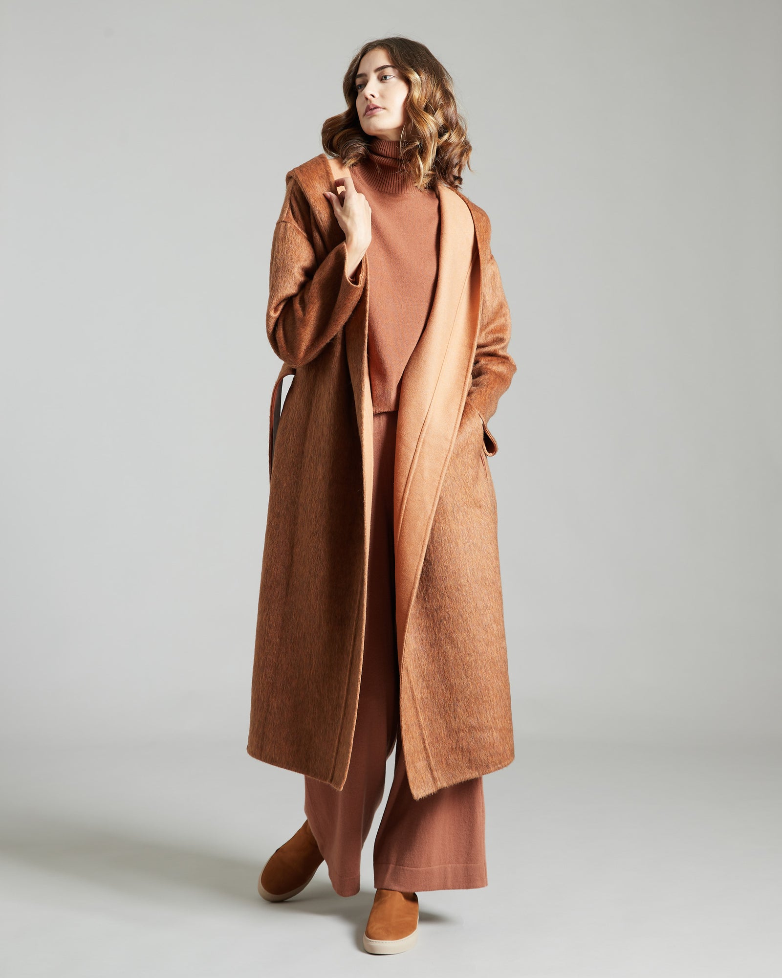 Cashmere, Mohair and Wool orange Coat