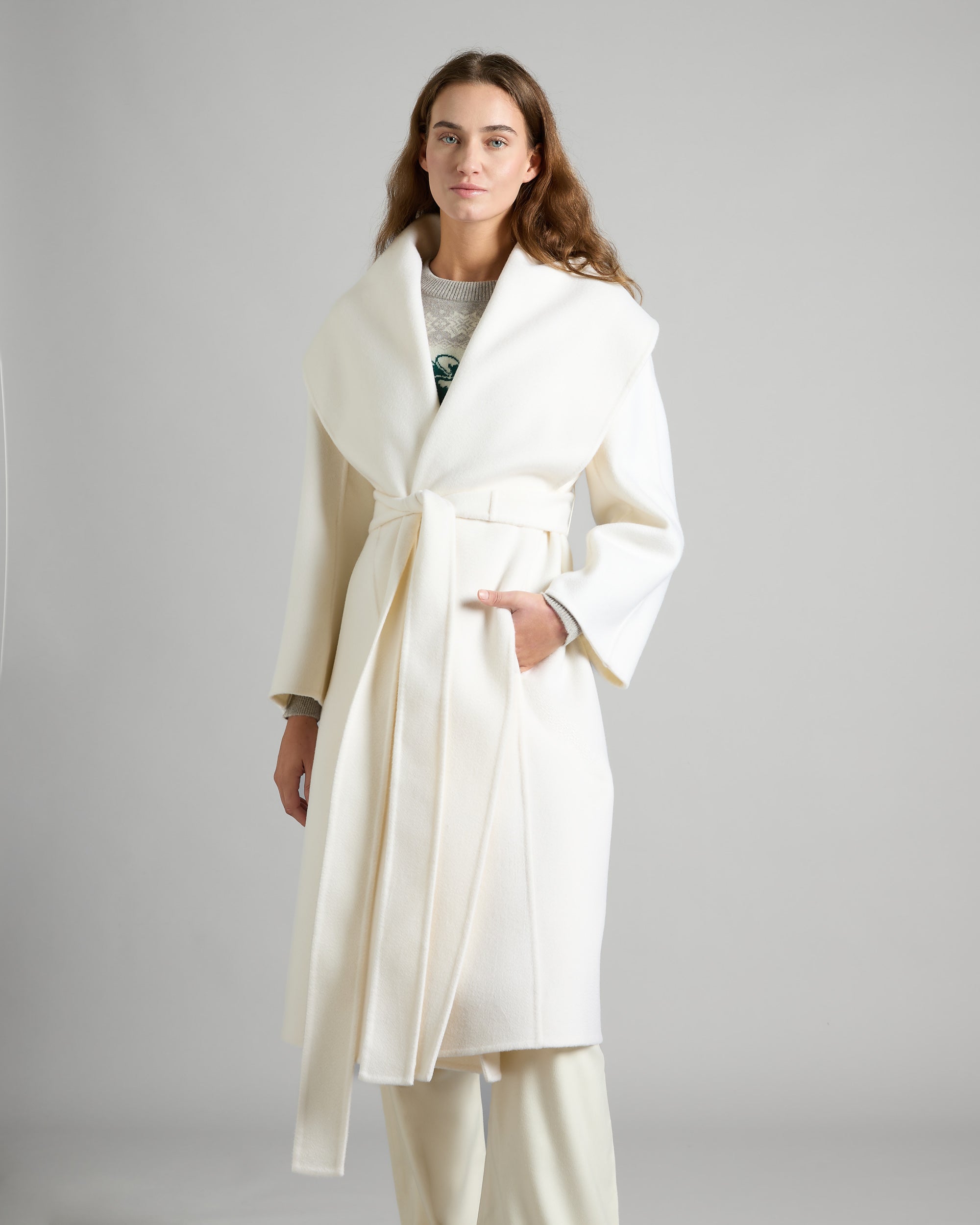 White double cashmere coat 2