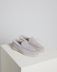 Women's moccasin in grey leather