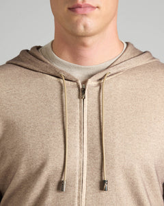 Brown sweatshirt with zip in Cashmere Fleece 3