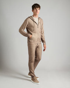 Brown sweatshirt with zip in Cashmere Fleece 2