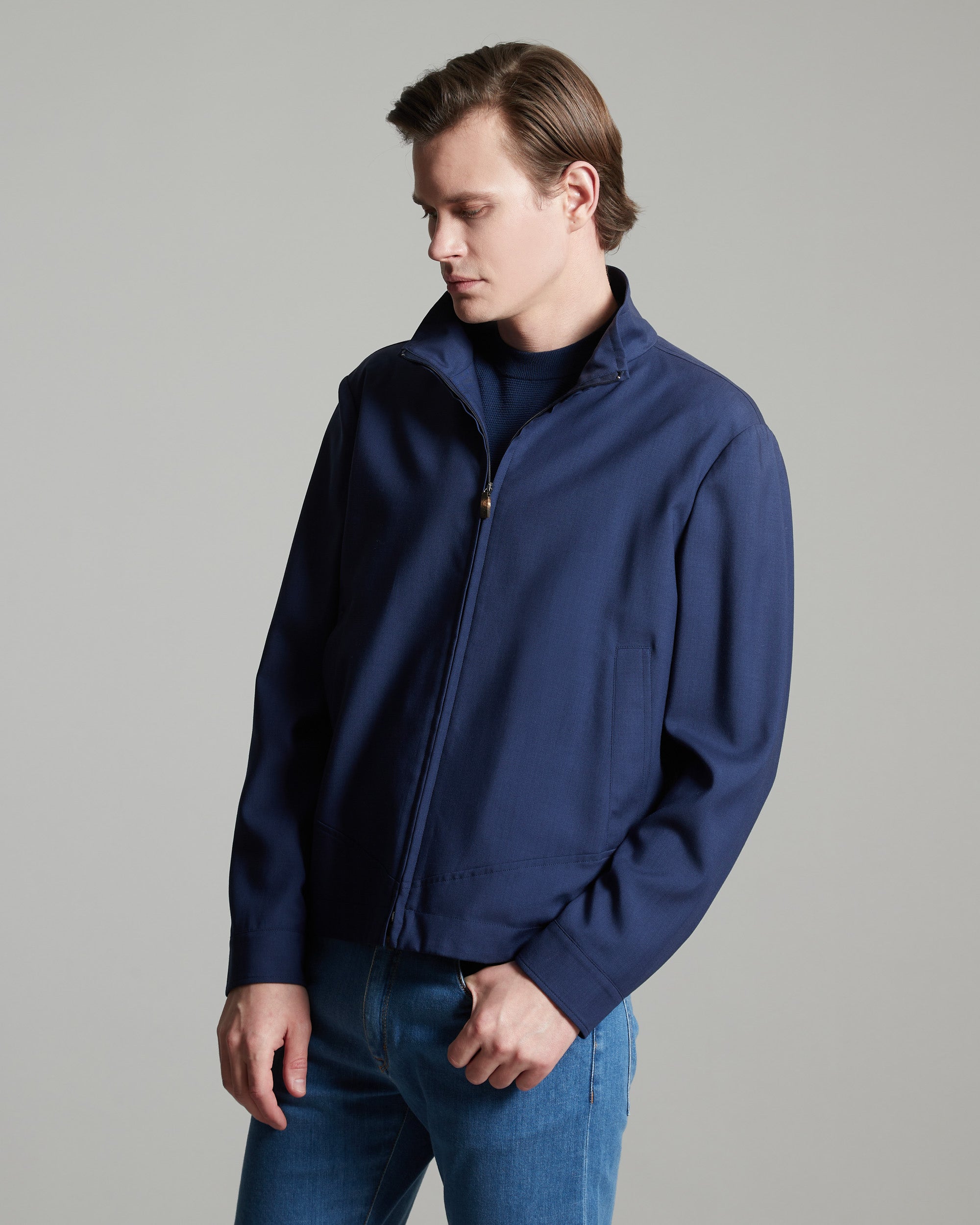 Marineblaues Blouson NICHOLSON aus Kaschmir 4.0