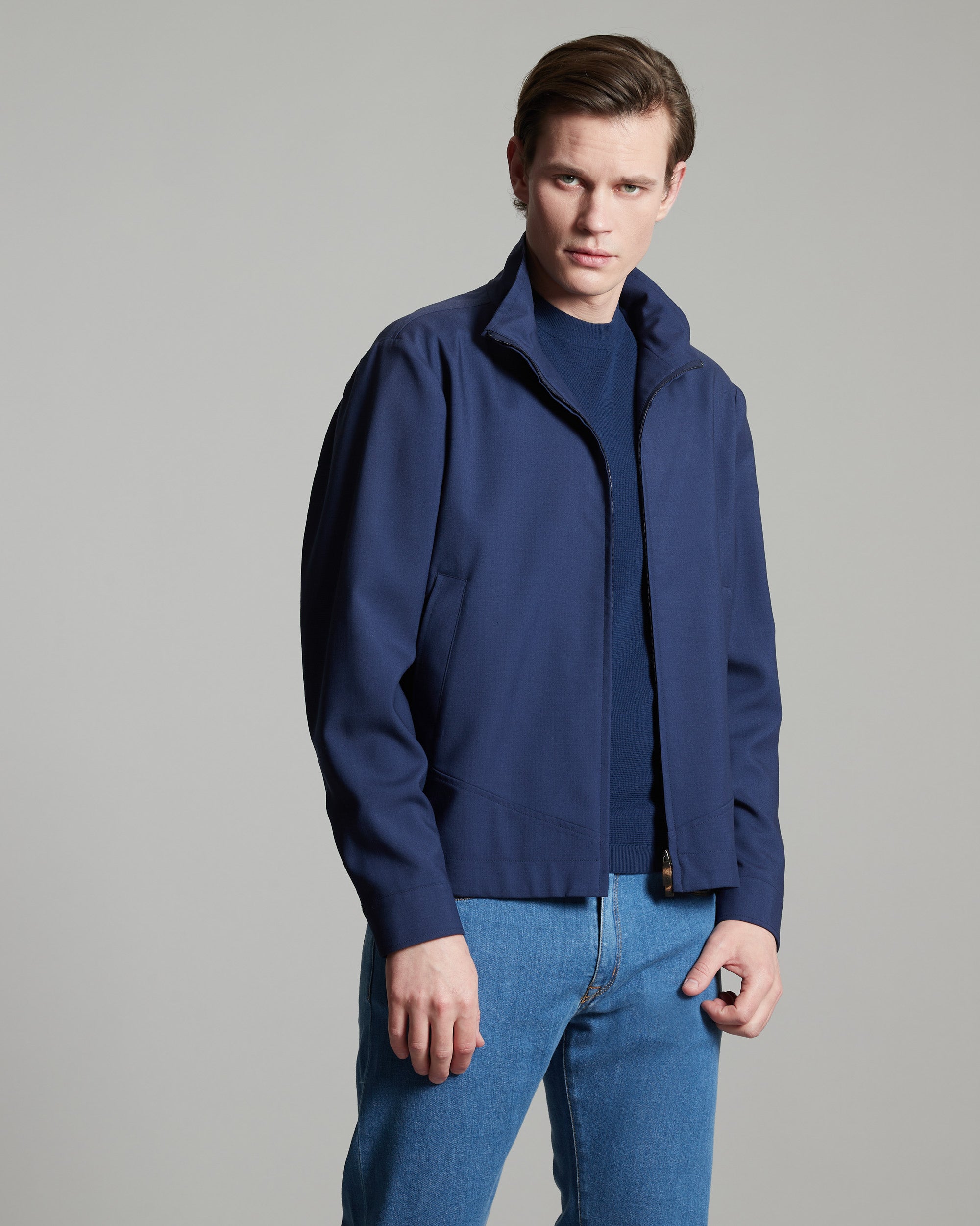 Marineblaues Blouson NICHOLSON aus Kaschmir 4.0