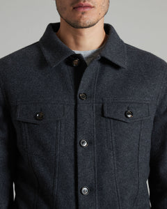 cashmere fleece bomber in dark grey